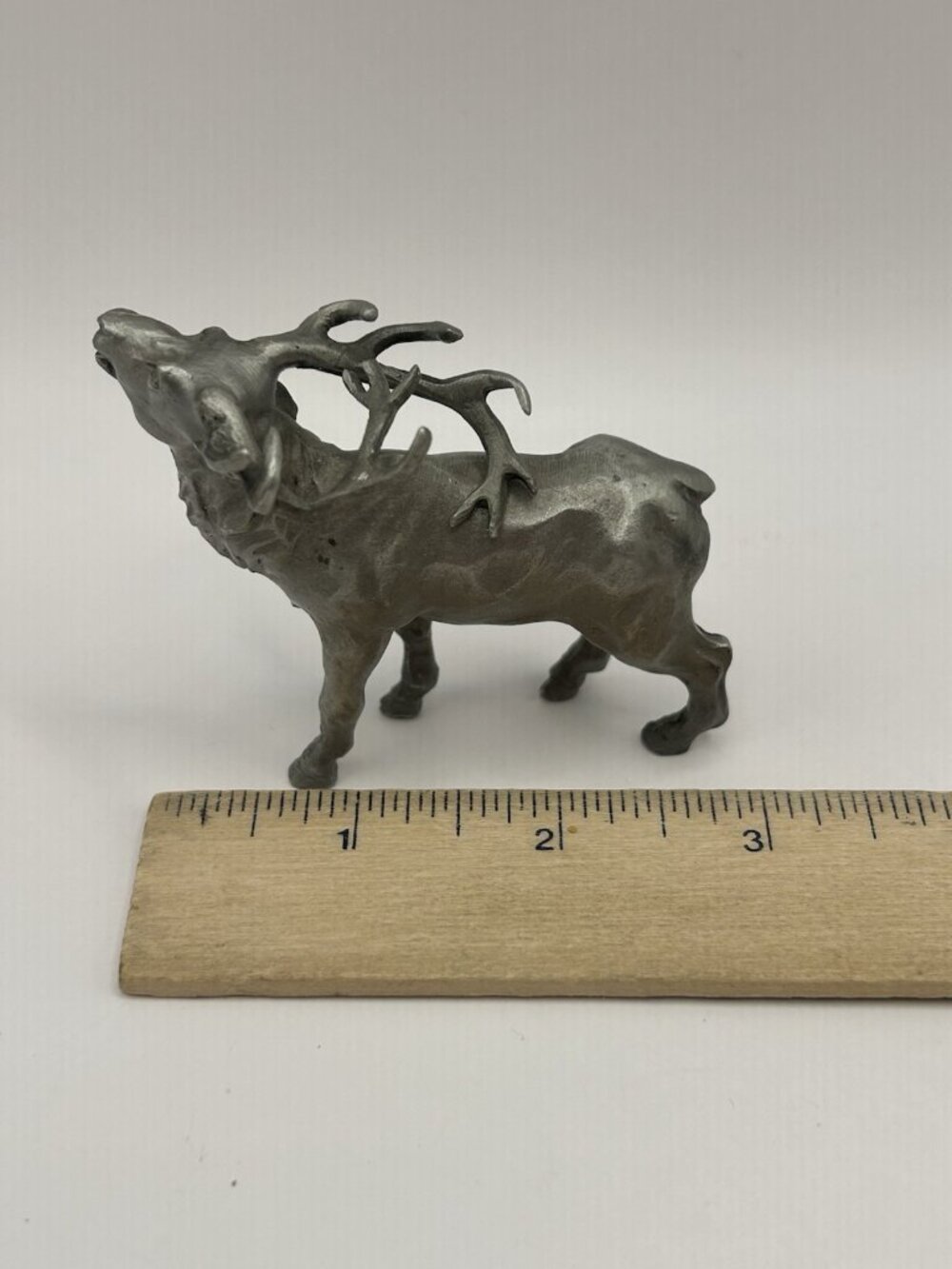 Vintage Pewter Elk Deer Buck Figurine Wildlife Cabin Lodge Decor Collectible - Picture 7 of 16